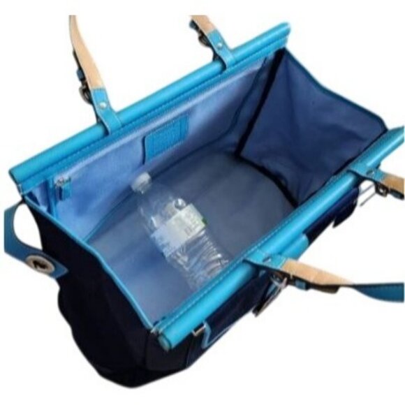 COACH RARE 2004 Limited Edition Soho Dowel Top Leather Satchel Light Blue & blue - Picture 11 of 11